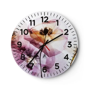 Horloge murale - Pendule murale - Corps de fleurs transparente - 30x30 cm