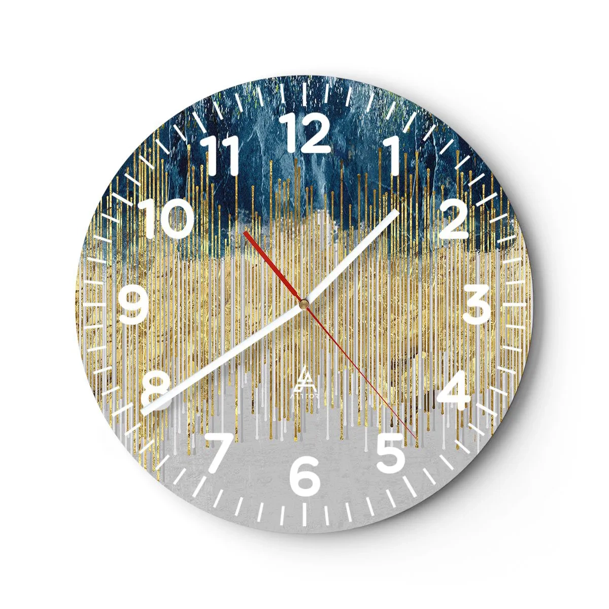 Horloge murale - Pendule murale - Bordure dorée - 40x40 cm