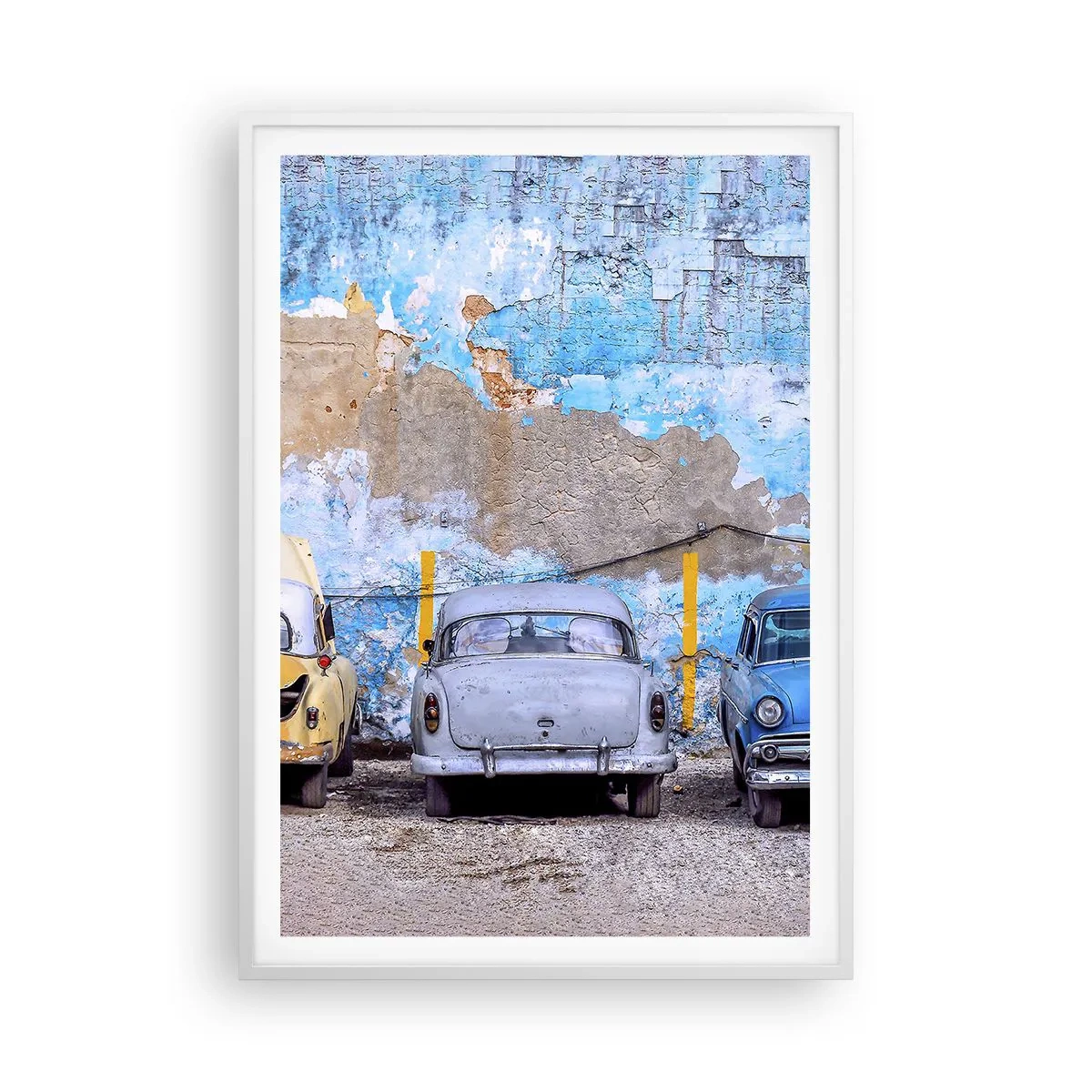 Affiche dans un cadre blanc - Poster - Rencontre de vétérans - 70x100 cm