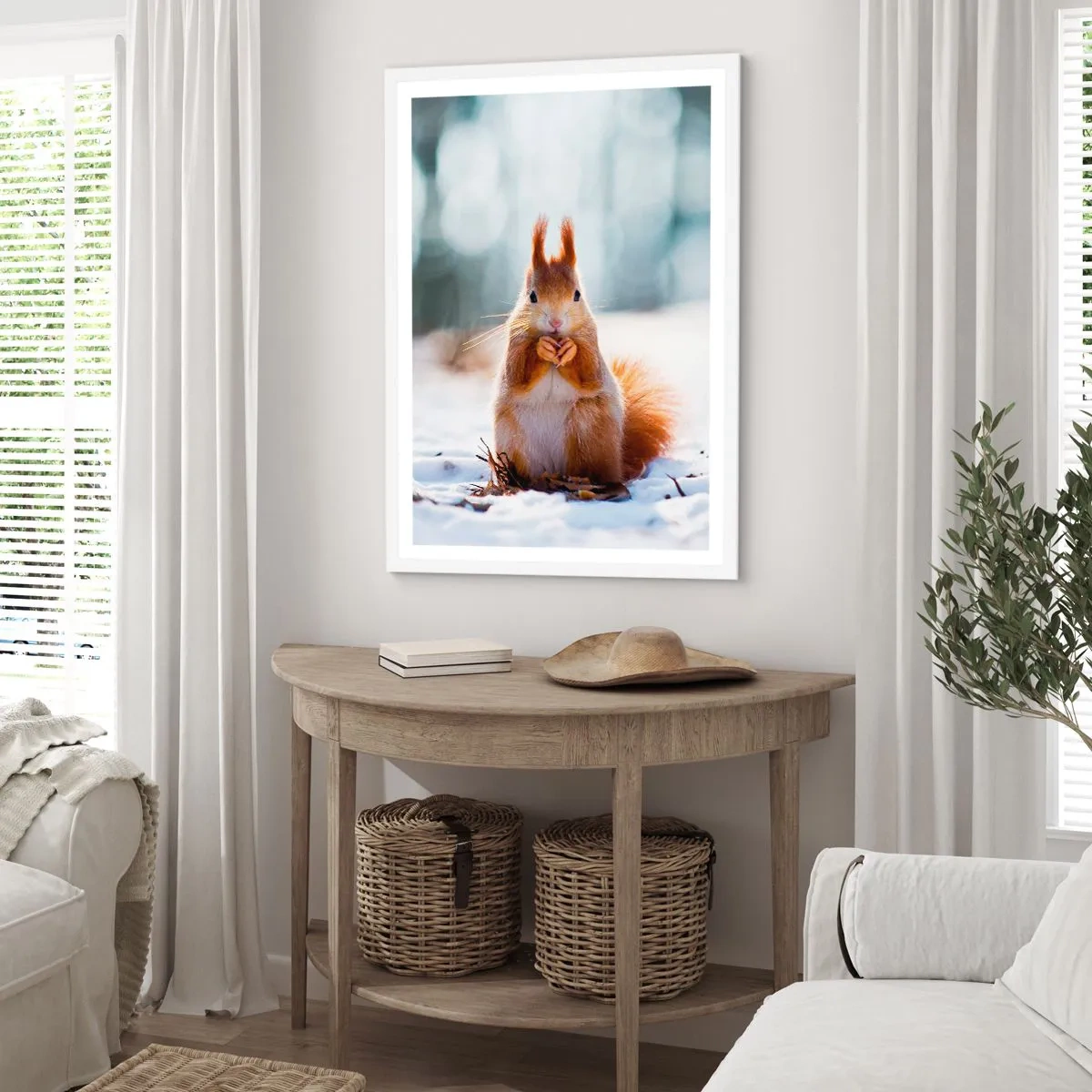 Affiche dans un cadre blanc - Poster - Qu'est ce que tu regardes comme ça? - 30x40 cm