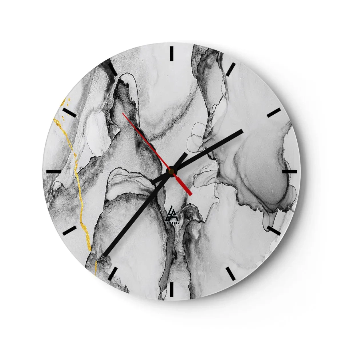 Horloge murale - Pendule murale - Composition à motif or - 40x40 cm