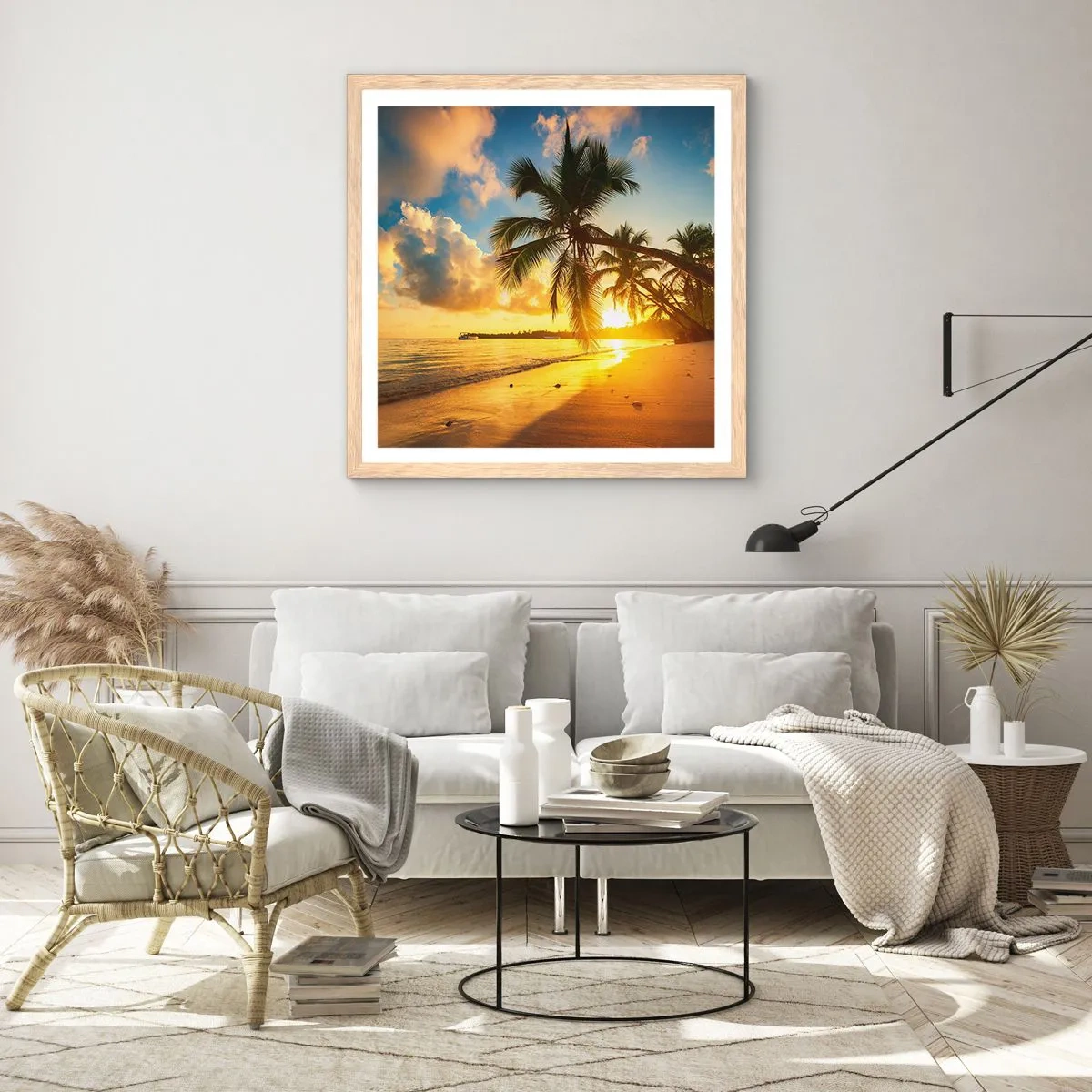 Affiche dans un chêne clair - Poster - Rêve caribéen - 50x50 cm