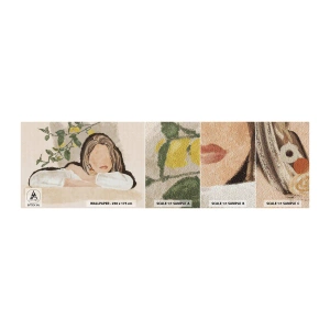 Échantillon De Papier Peint Standard Eco - La beauté du sud - Femme, Citrons, Minimalisme - 100x30 cm