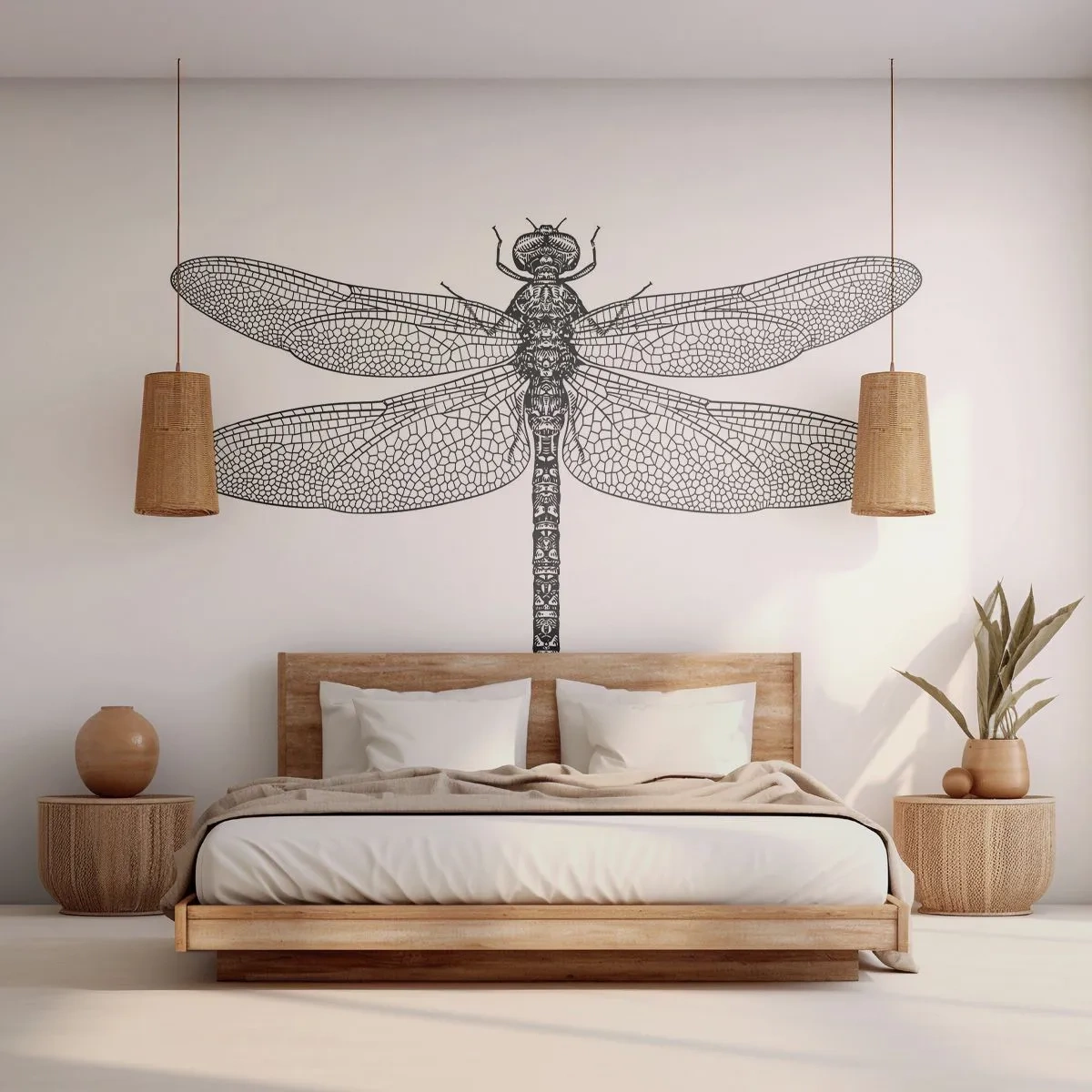Papier Peint Photo Premium Canvas - Précision de la nature - Libellule, Insecte, Minimaliste - 250x175 cm