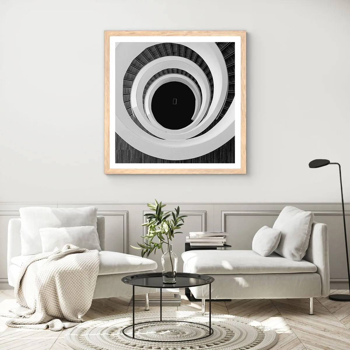 Affiche dans un chêne clair - Poster - Les choses concrêtes - 60x60 cm