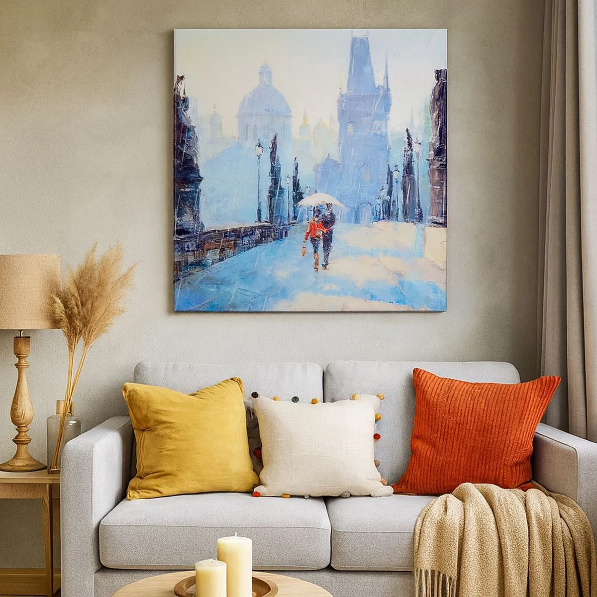 Impression sur toile - Image sur toile - La pluie a dû nous charmer - 30x30 cm