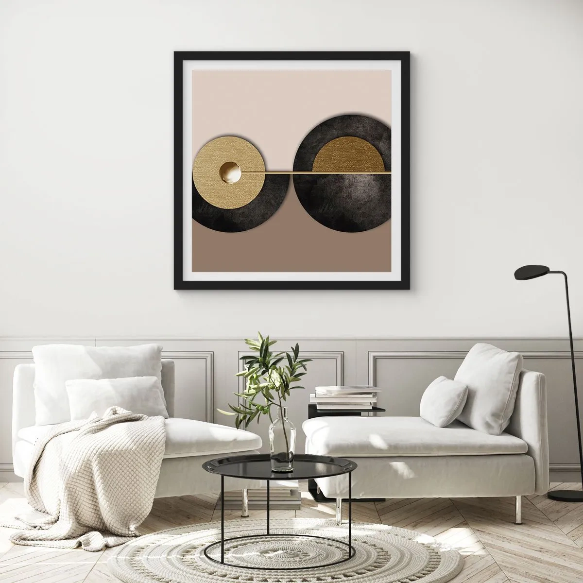 Affiche dans un cadre noir - Poster - Variations autour du cercle - 30x30 cm