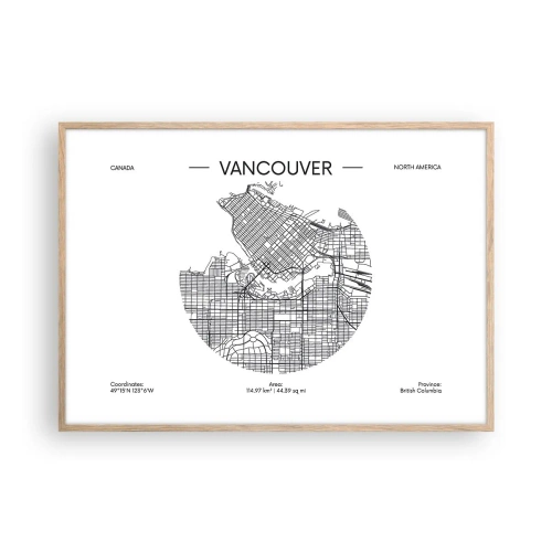 Affiche dans un chêne clair - Poster - Anatomie de Vancouver - 100x70 cm