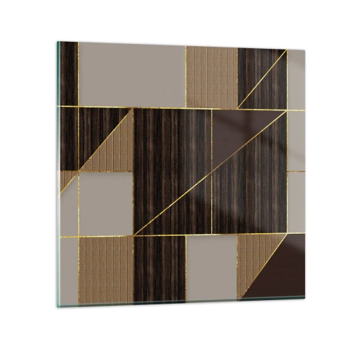 Impression sur verre - Image sur verre - Mozaique de bronze et d'or - 30x30 cm
