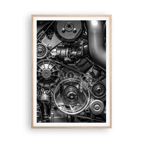 Affiche dans un chêne clair - Poster - Poésie mécanique - 70x100 cm