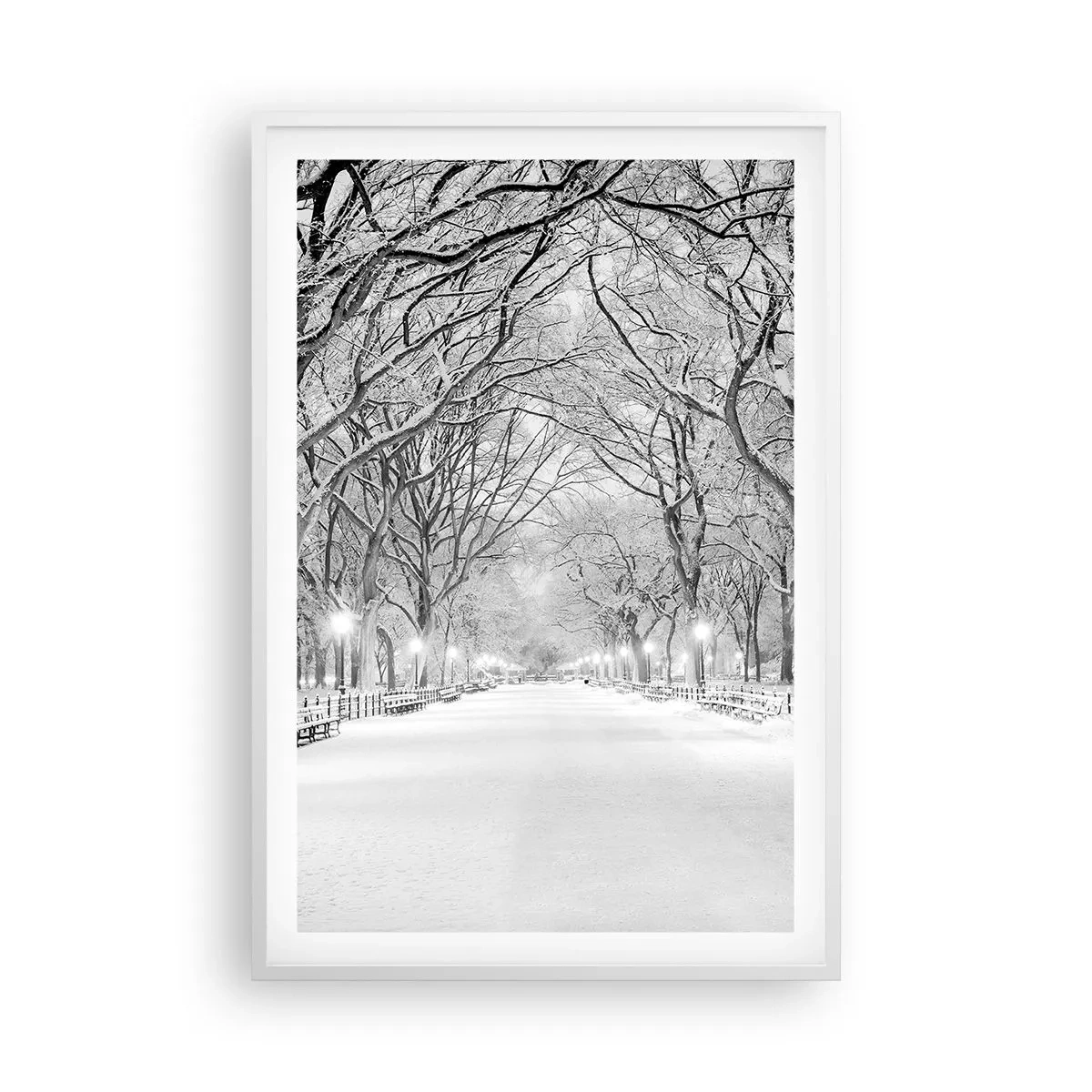 Affiche dans un cadre blanc - Poster - Les quatres saisons – l’hiver - 61x91 cm