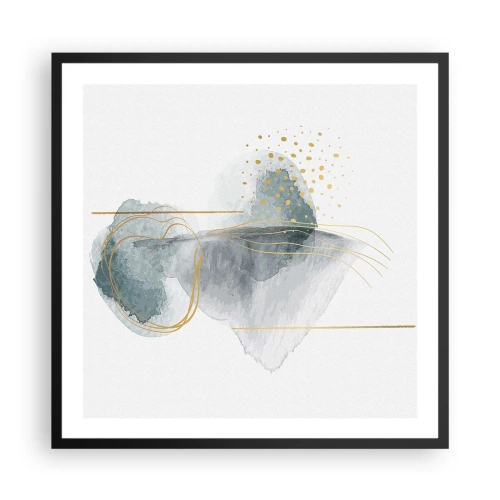 Affiche dans un cadre noir - Poster - À propos de la relation entre le gris et l'or - 60x60 cm