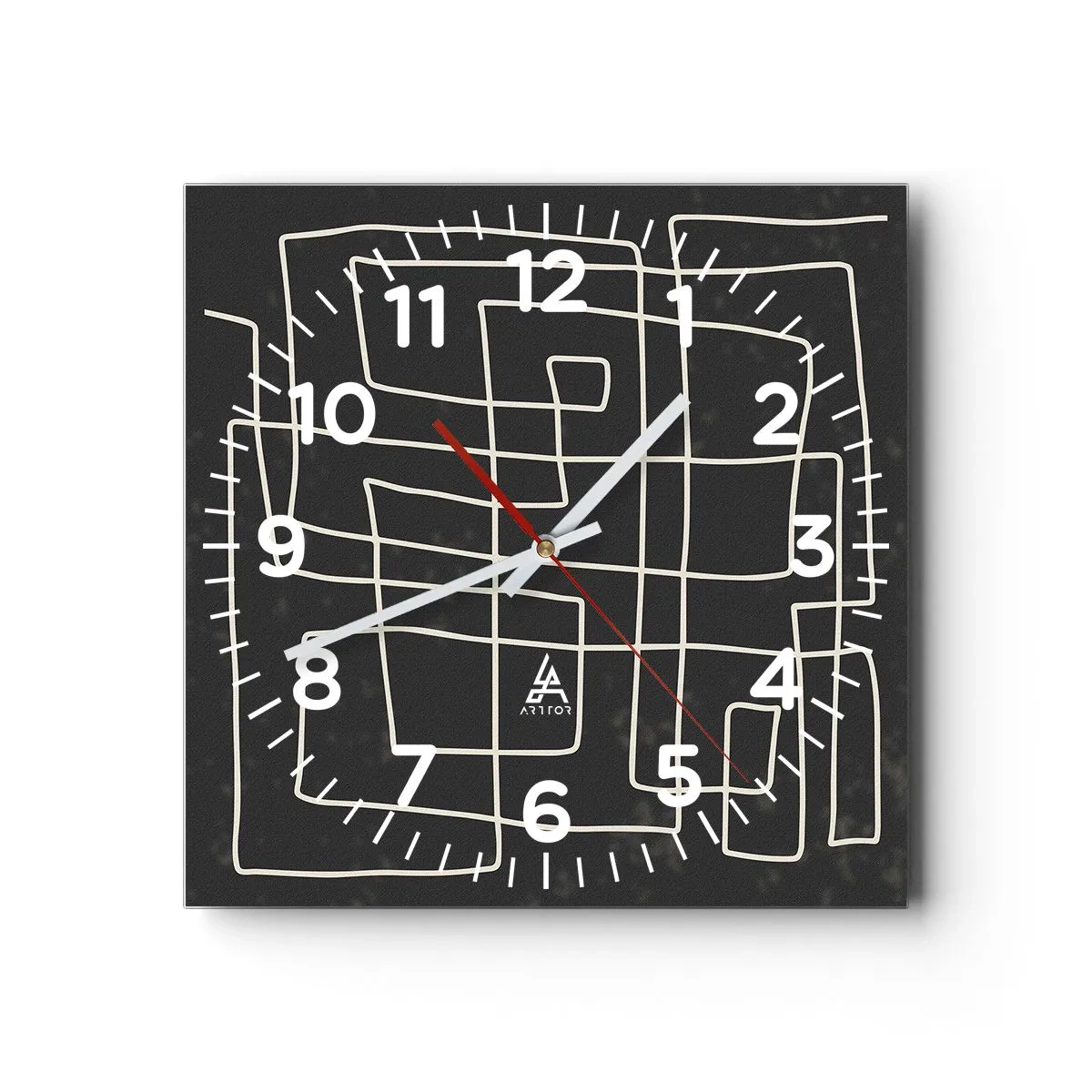 Horloge murale - Pendule murale - Pas aussi simple - 40x40 cm