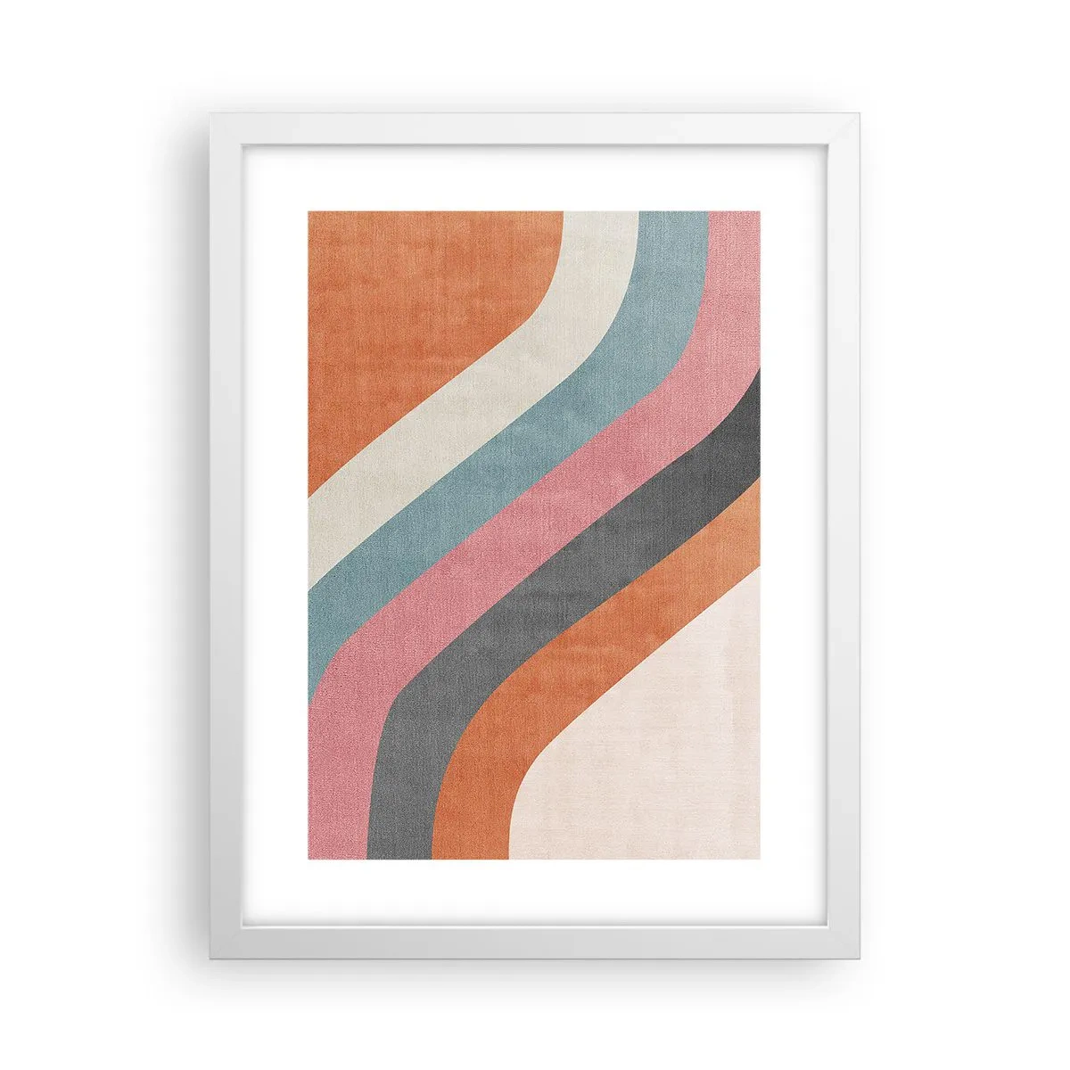 Affiche dans un cadre blanc - Poster - Composition diagonale – mouvement - 30x40 cm