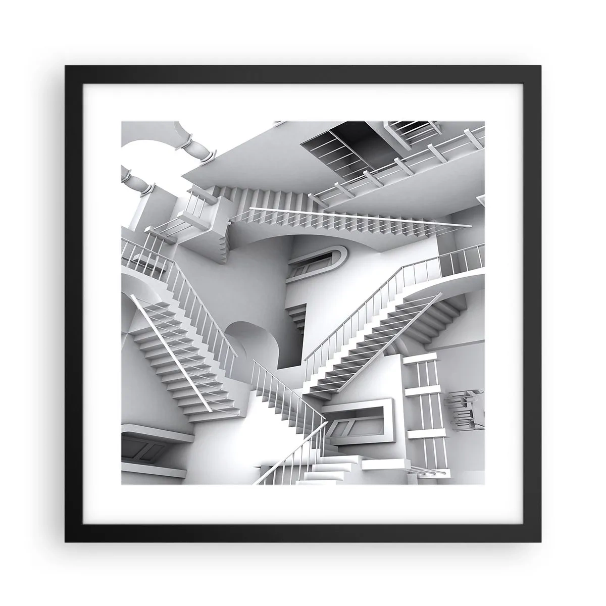 Affiche dans un cadre noir - Poster - Paradoxes spatiaux - 40x40 cm