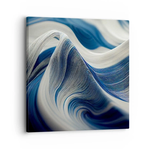 Impression sur toile - Image sur toile - La fluidité du bleu et du blanc - 30x30 cm