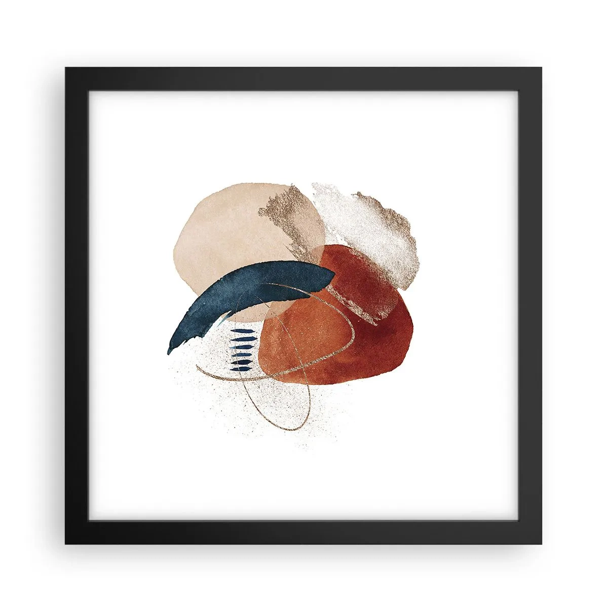 Affiche dans un cadre noir - Poster - Composition ovale - 30x30 cm