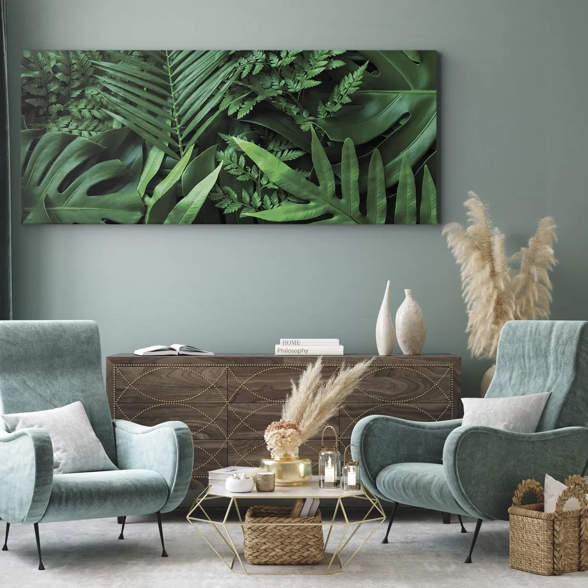 Impression sur toile - Image sur toile - Emmitouflé de verdure - 90x30 cm