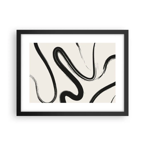 Affiche dans un cadre noir - Poster - Fantaisie en noir et blanc - 40x30 cm