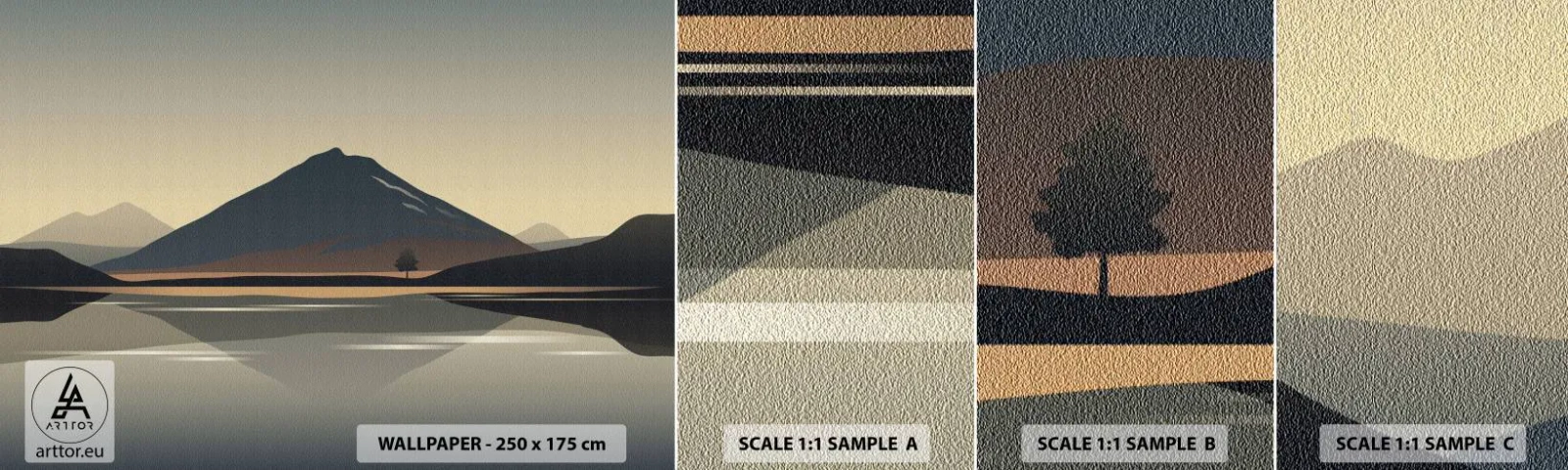 Échantillon De Papier Peint Standard Eco - Reflet de miroir - Iceberg, Morceau, Paysage - 100x30 cm