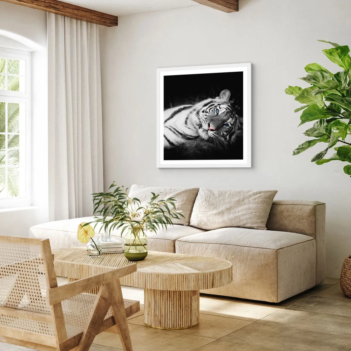 Affiche dans un cadre blanc - Poster - Sauvagerie et paix - 50x50 cm