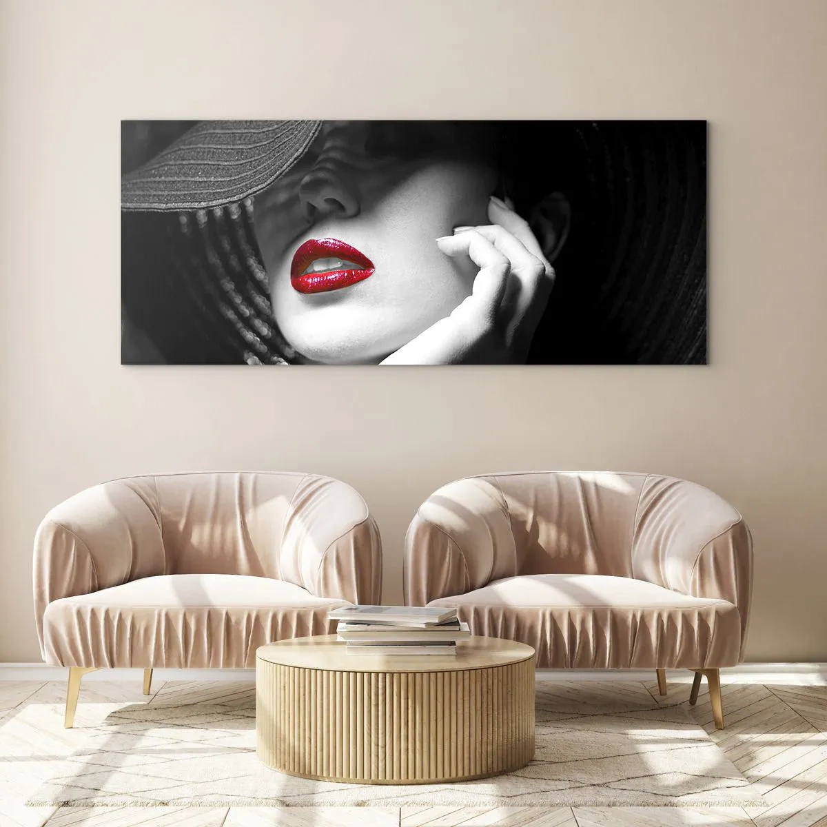 Impression sur verre - Image sur verre - Étude écarlate - 100x40 cm