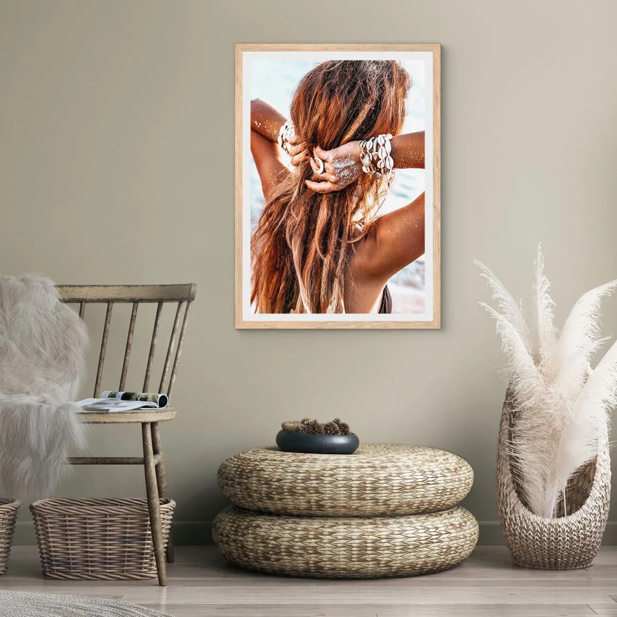 Affiche dans un chêne clair - Poster - La soeur de l'eau et du soleil - 61x91 cm