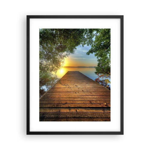 Affiche dans un cadre noir - Poster - Prenez votre temps, asseyez-vous - 40x50 cm