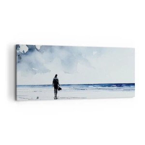 Impression sur toile - Image sur toile - Conversation avec la mer - 100x40 cm