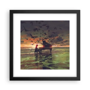 Affiche dans un cadre noir - Poster - Concert pour piano et vagues - 30x30 cm