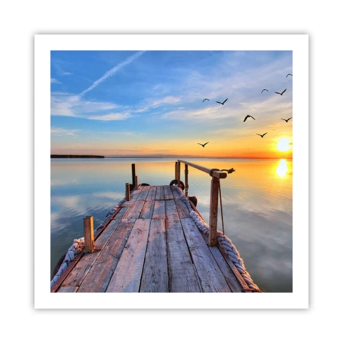 Affiche - Poster - Marcher droit vers le soleil - 60x60 cm