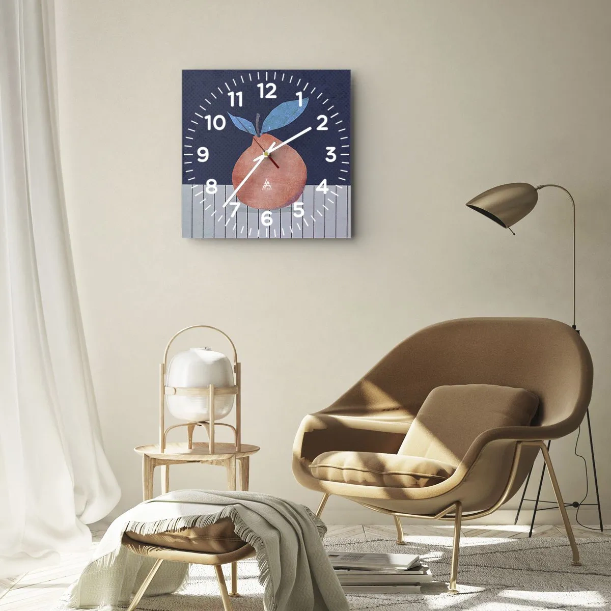 Horloge murale - Pendule murale - Convexité et plan - 30x30 cm