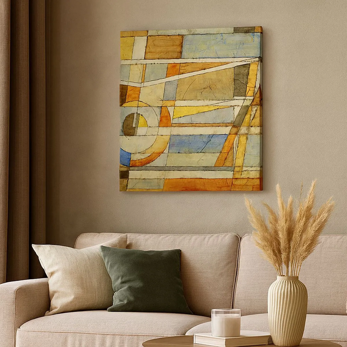 Impression sur toile - Image sur toile - Cubisme sur le chantier - 30x30 cm