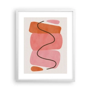 Affiche dans un cadre blanc - Poster - mouvement doux des formes - 40x50 cm