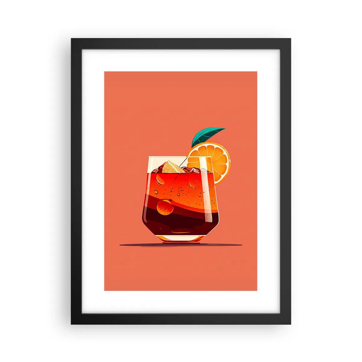 Affiche dans un cadre noir - Poster - Rafraîchissement d'été - 30x40 cm