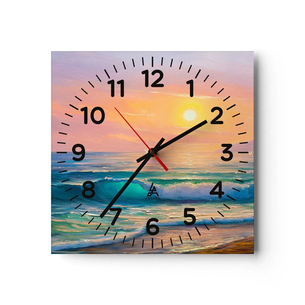 Horloge murale - Pendule murale - Le chant turquoise des vagues - 30x30 cm