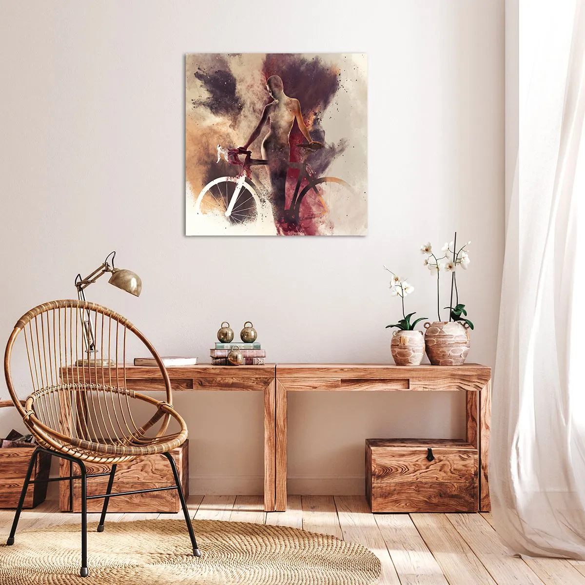 Impression sur toile - Image sur toile - Une âme de vélo aux formes marbrées - 70x70 cm