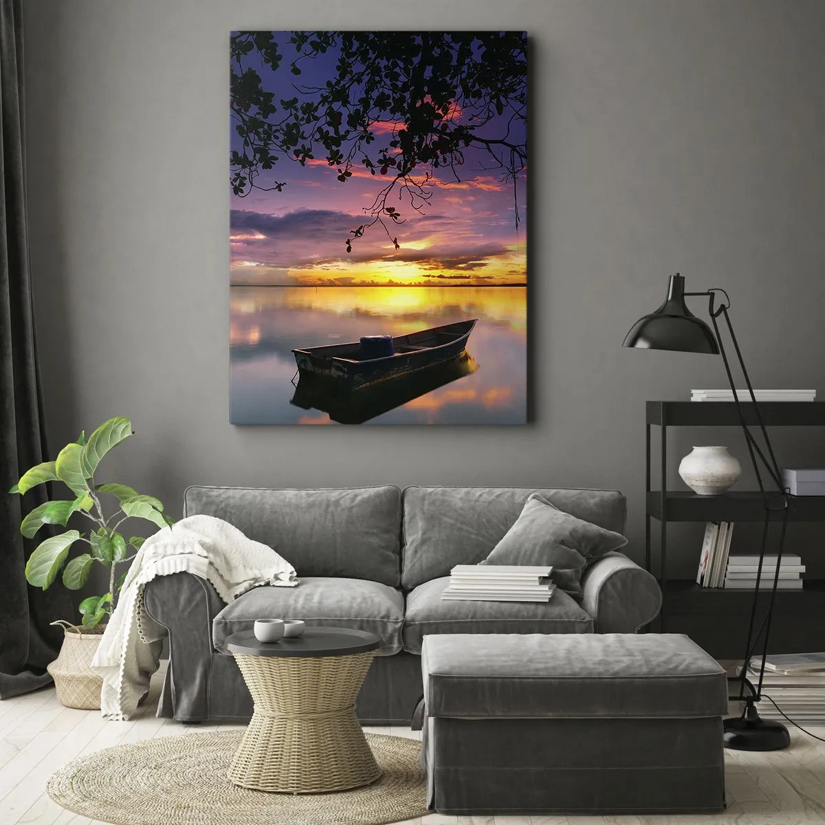 Impression sur toile - Image sur toile - "Tu sembles suspendu au milieu du ciel..." - 45x80 cm