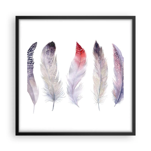 Affiche dans un cadre noir - Poster - Délicat comme un brouillard multicolore - 50x50 cm