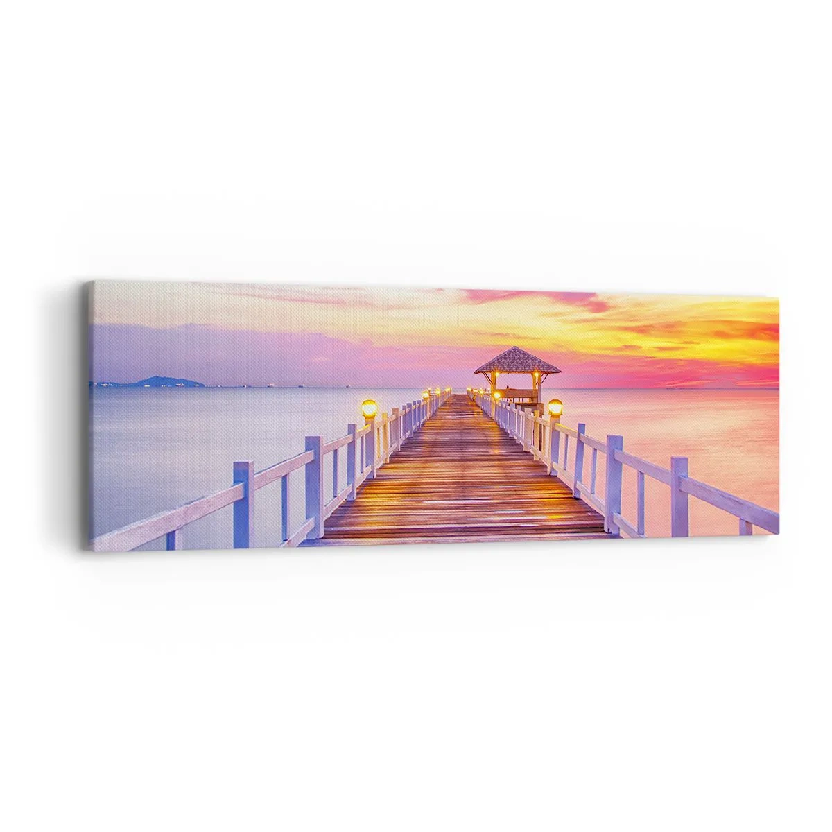 Impression sur toile - Image sur toile - Le silence lilas-doré du soir - 90x30 cm