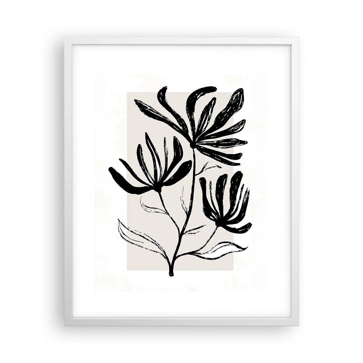 Affiche dans un cadre blanc - Poster - Esquisse pour l'herbier - 40x50 cm