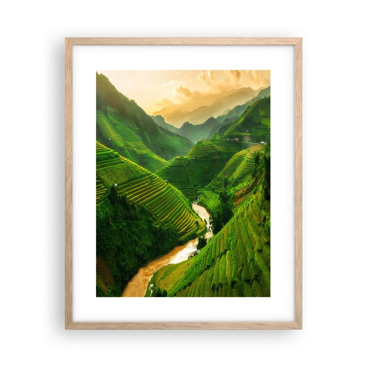 Affiche dans un chêne clair - Poster - Vallée vietnamienne - 40x50 cm