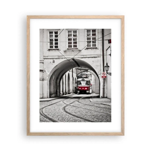 Affiche dans un chêne clair - Poster - Dans le labyrinthe de la ville - 40x50 cm