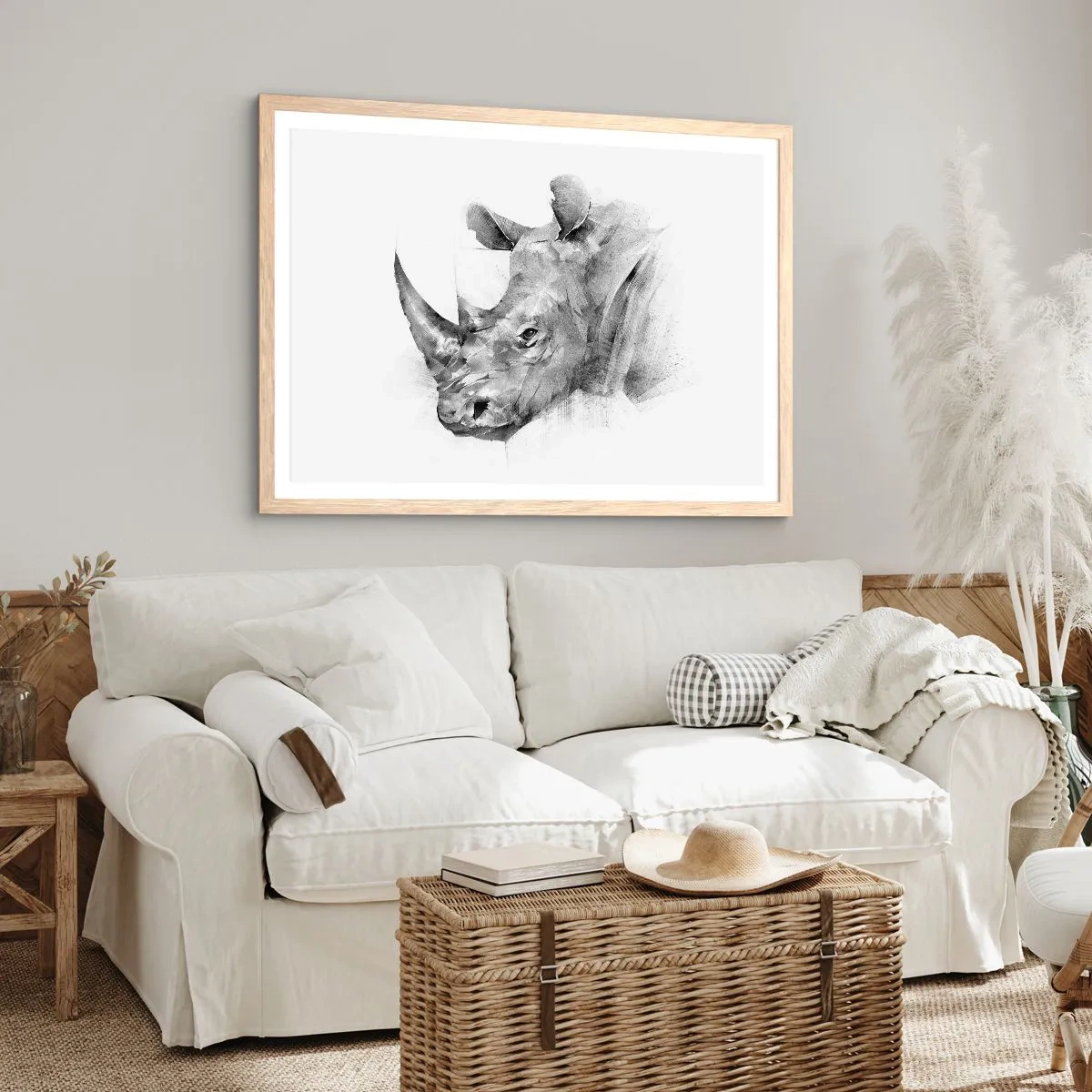 Affiche dans un chêne clair - Poster - Potrait africain - 100x70 cm