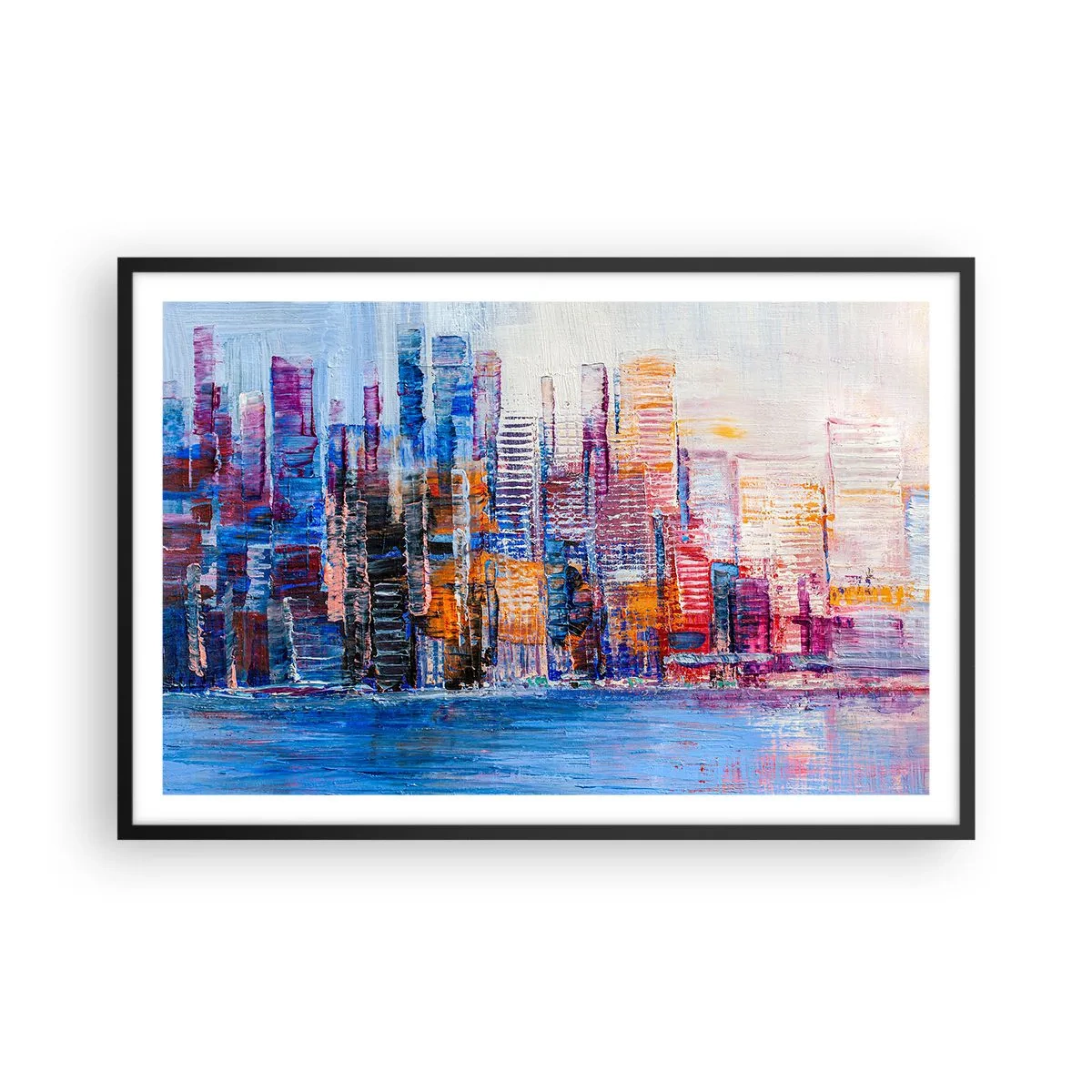 Affiche dans un cadre noir - Poster - Une métropole joyeuse - 91x61 cm