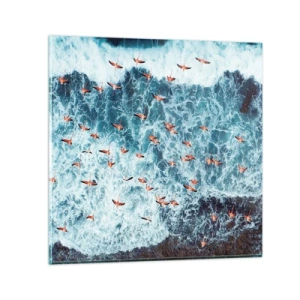 Impression sur verre - Image sur verre - Défilé du bord de mer - 60x60 cm