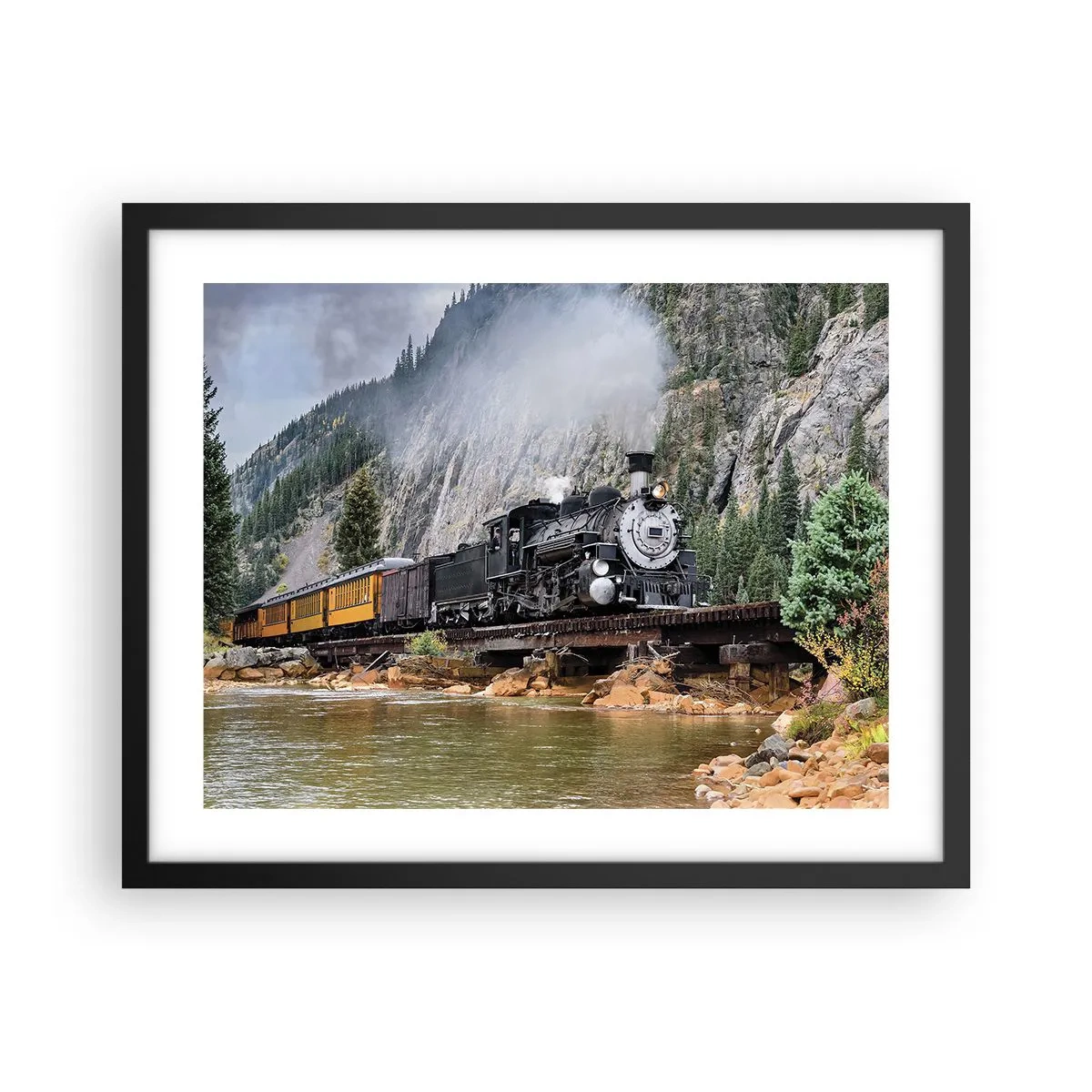 Affiche dans un cadre noir - Poster - Et lui jusqu'où? Jusqu'où? - 50x40 cm