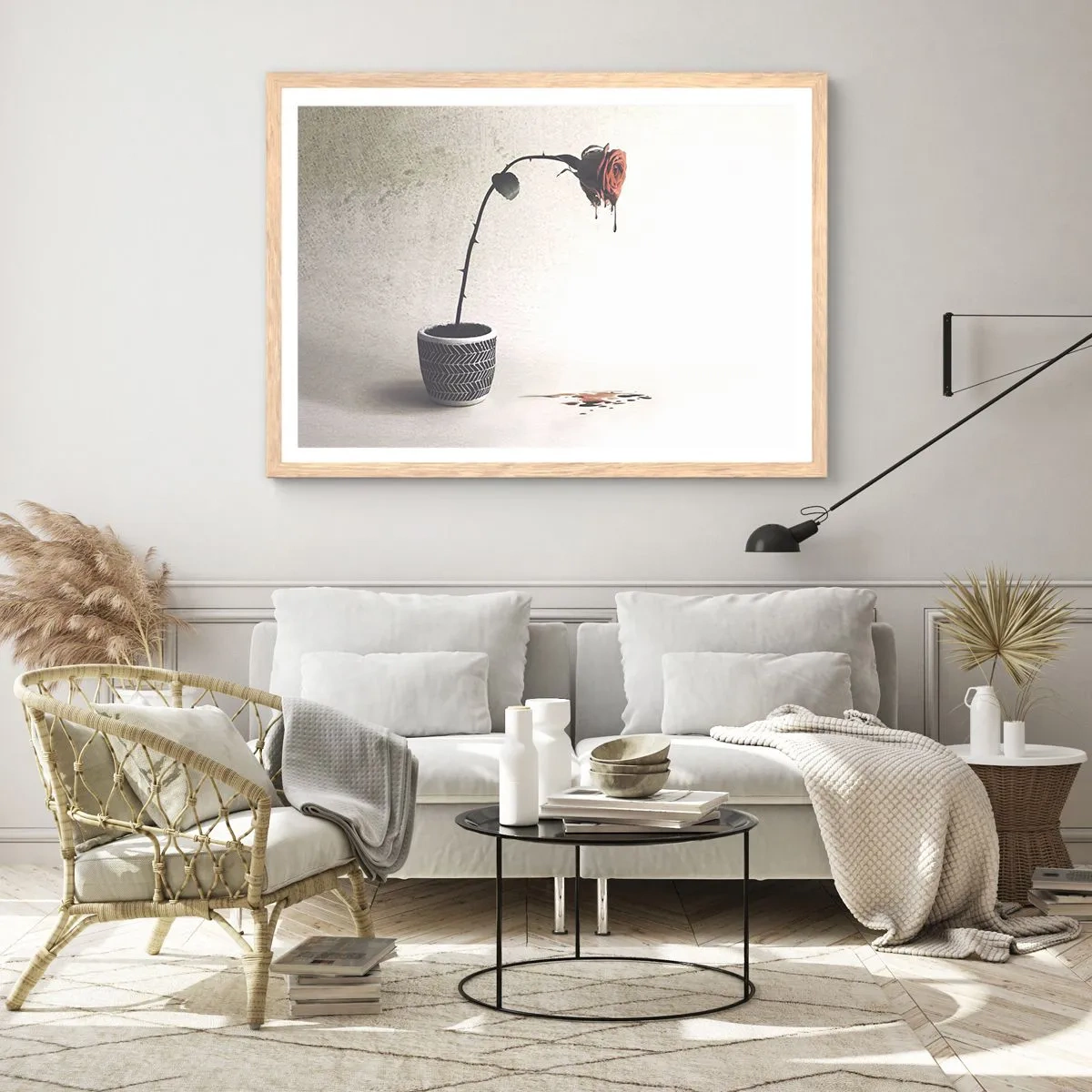 Affiche dans un chêne clair - Poster - Rosa dolorosa - 40x30 cm