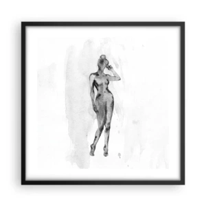 Affiche dans un cadre noir - Poster - Etude de l'idéal de la féminité - 50x50 cm