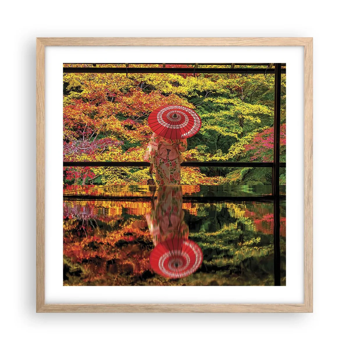 Affiche dans un chêne clair - Poster - Dans le temple de la nature - 50x50 cm